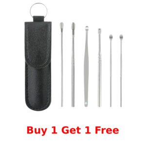 6-in-1 Ear Wax Cleaner- Resuable Ear Cleaning Tools Leather Pouch (2pc)